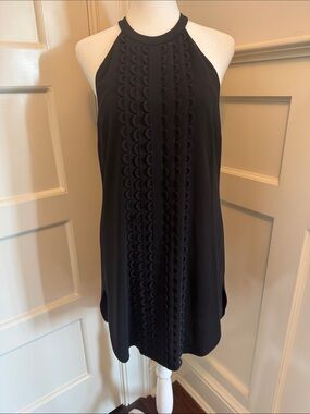 A.L.C. Black Halter Mini Dress with Scallop Panel